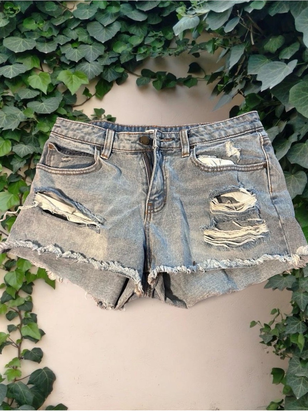 Billabong Distressed Women's Denim Shorts - Light Blue